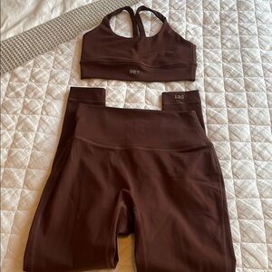 SET Active Brown Sports Bra and Leggings size medium